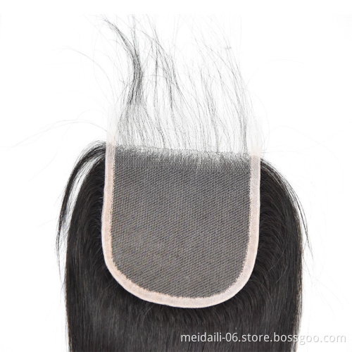 new hot sale korean swiss 4x4 closure human hair transparent lace